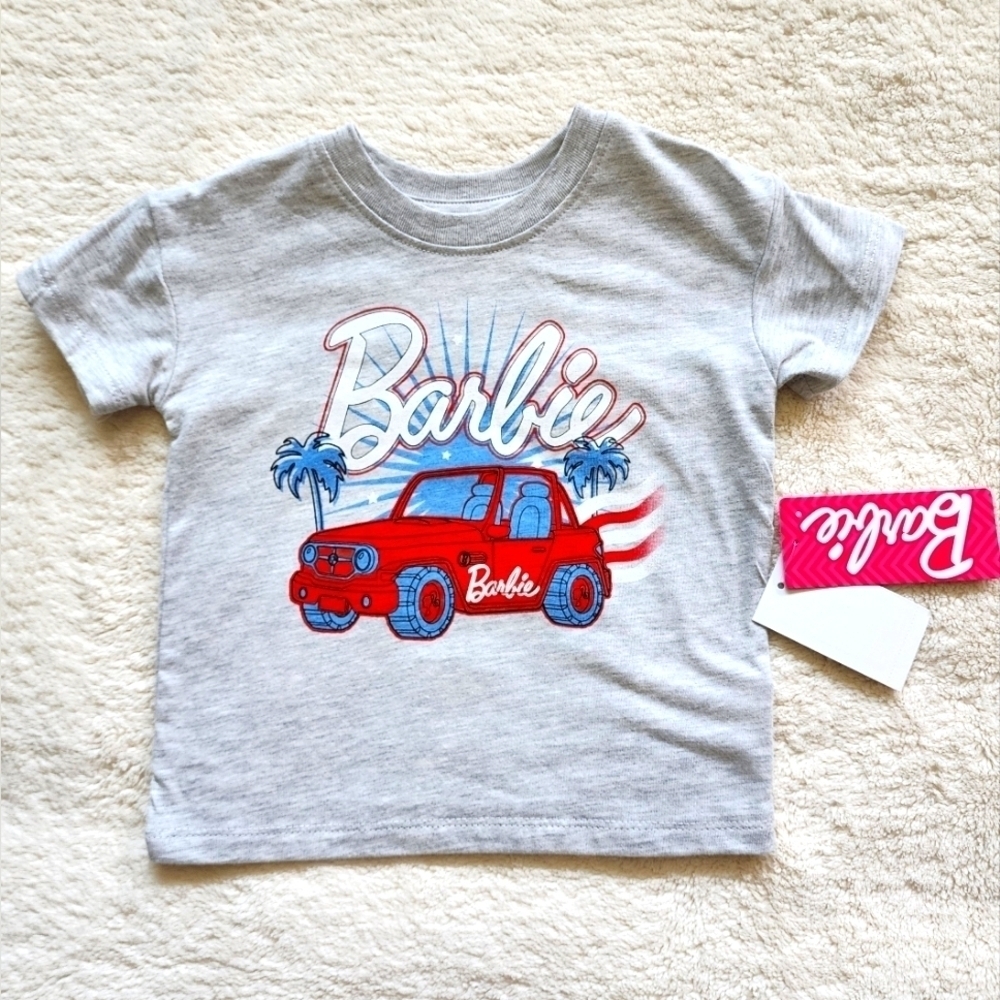 NWT Mattel Barbie Toddler Girl's Americana T-Shirt 4th of July Size 12m 18m 3t 4